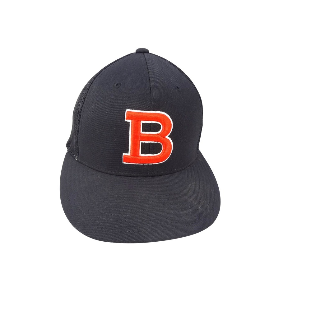 Cap America Premium‎ Line Flexfit Trucker Hat Black Orange Letter B XS